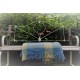 Hydrangea Blue & Lemon plaid Honeycomb Quilt CP41 